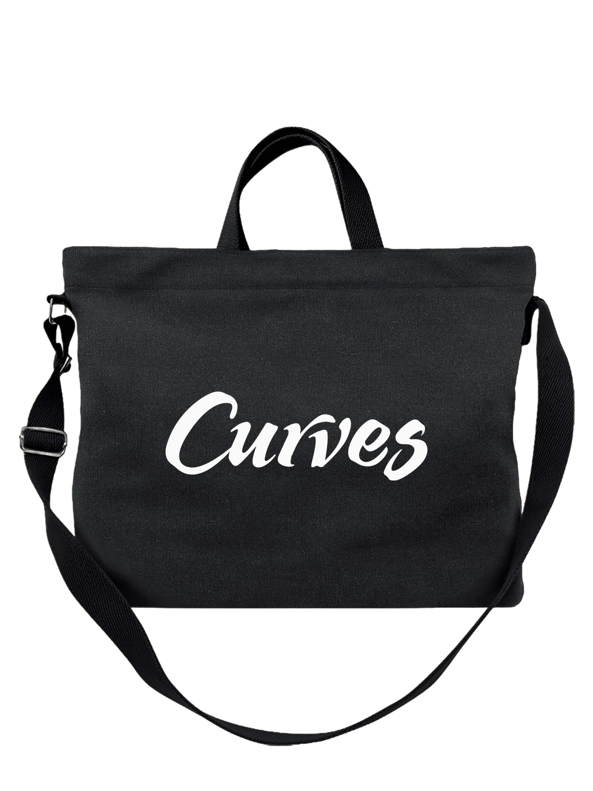 Сумка Curves чёрная с принтом — здоровье и стройность — Чёрная, фото 1