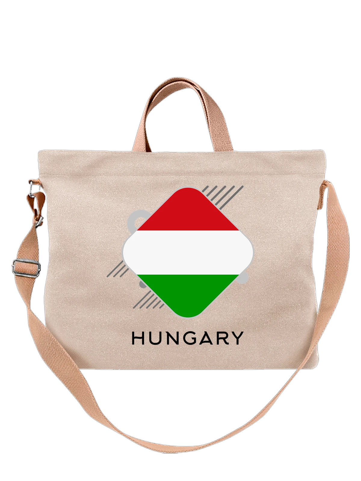 Сумка Флаг Венгрии Hungary белая с принтом — национальная символика — Белая, фото 1