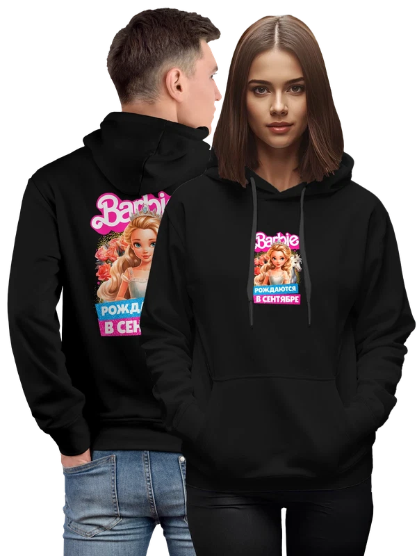Худи Барби Barbie рождаются в сентябре — Чёрная, фото 1