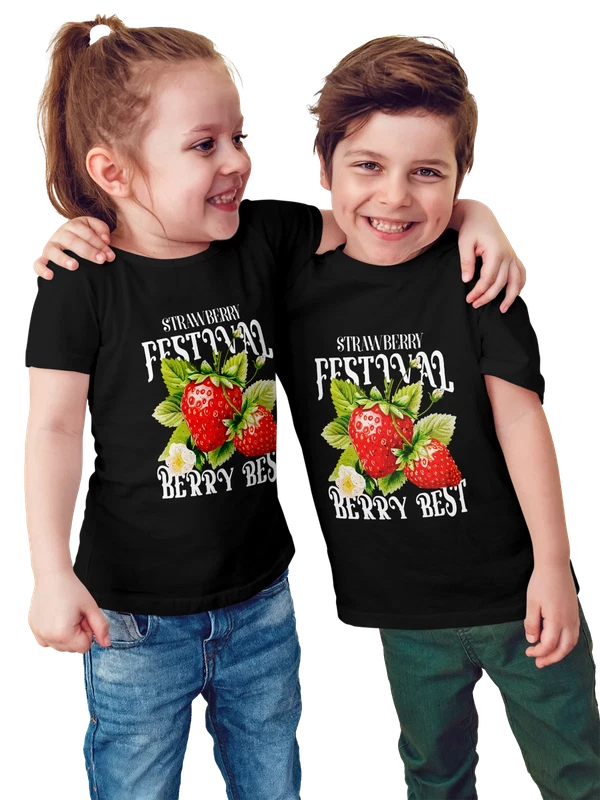 Футболка клубника strawberry — Чёрная, фото 1
