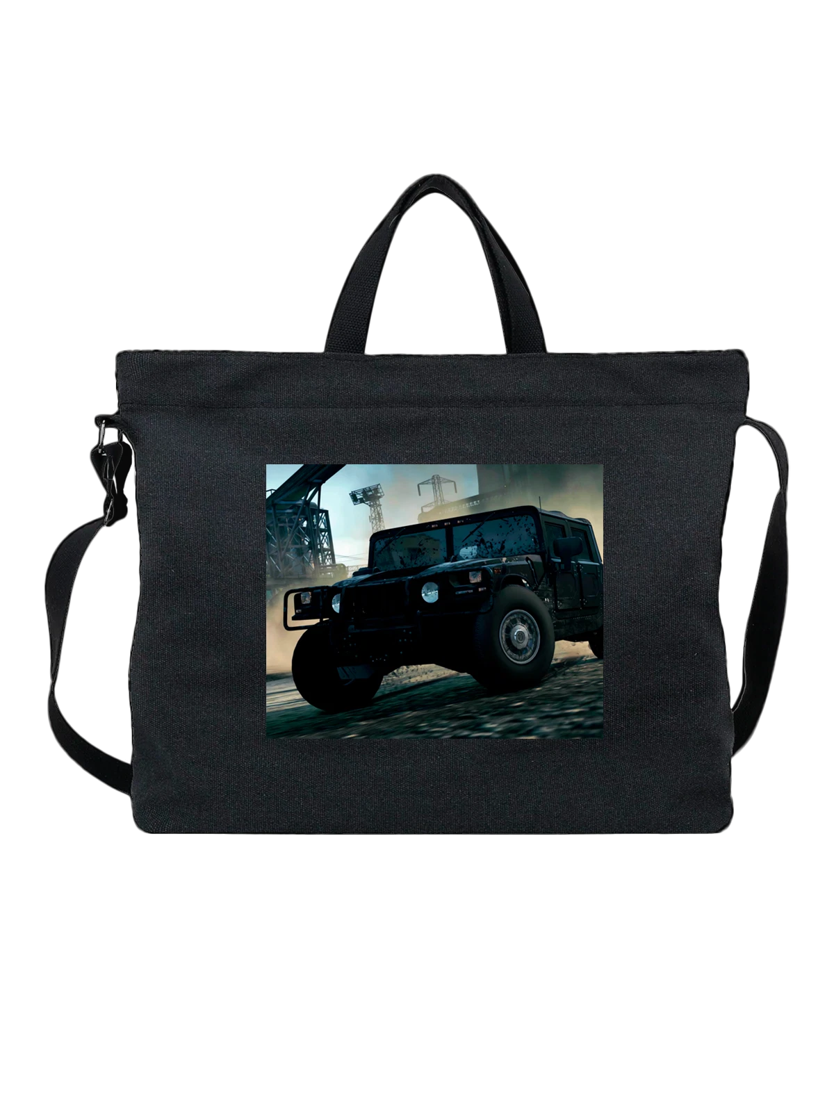 Сумка чёрная с принтом Игры Hummer хаммер — фанат игры — Чёрная, фото 1