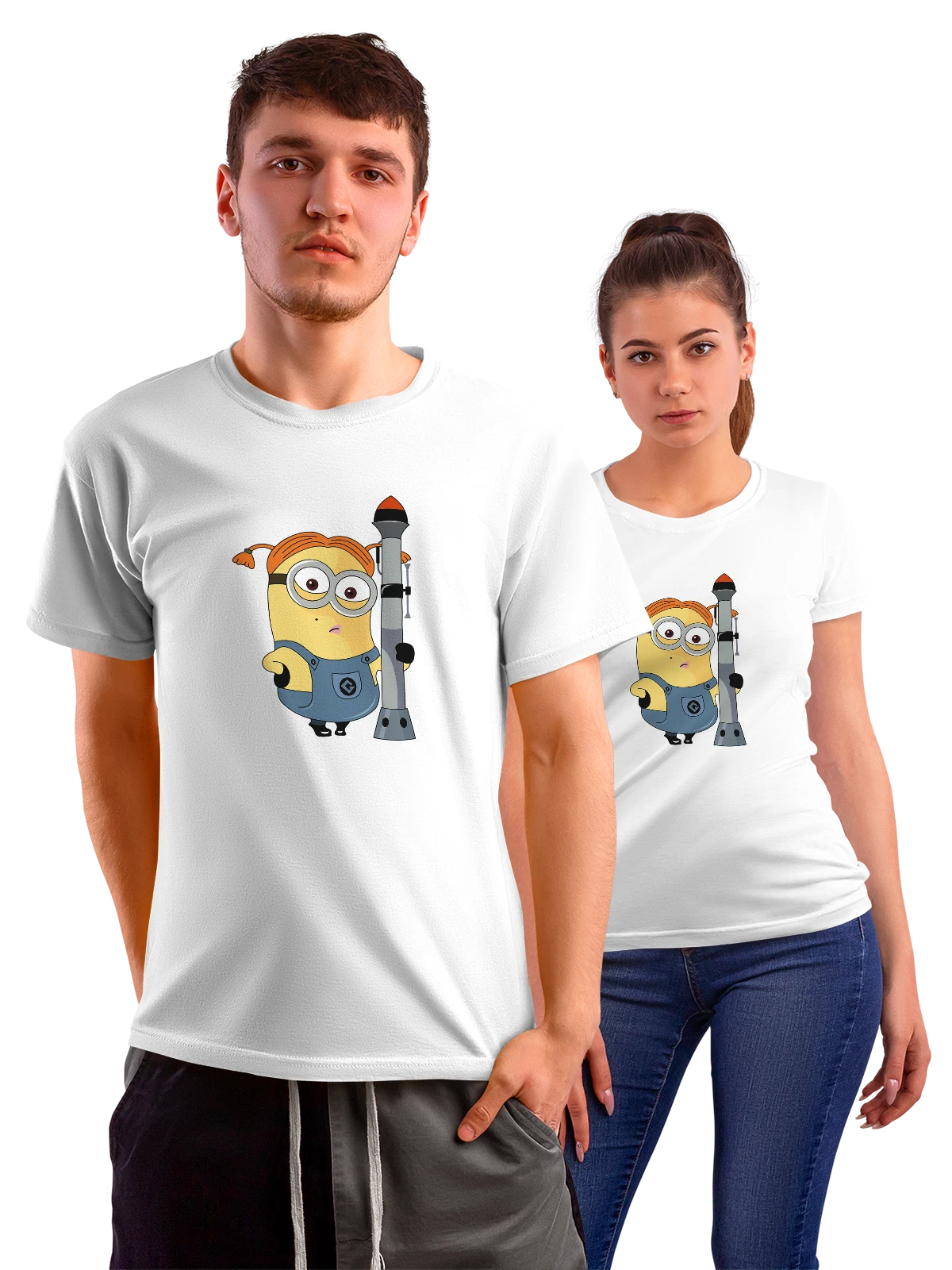 Футболка с Миньоном Minions белая с принтом — желтый персонаж — Белая, фото 1