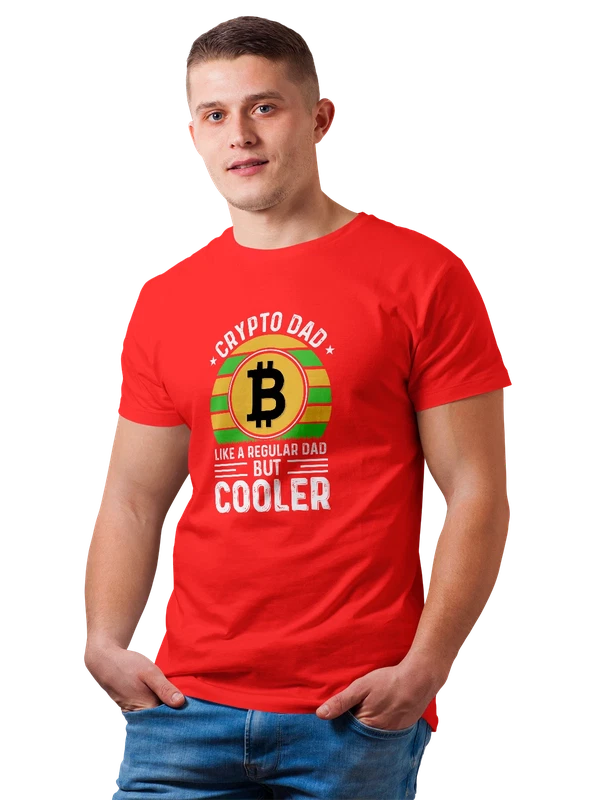 Футболка биткоин crypto dad — Красная, фото 1