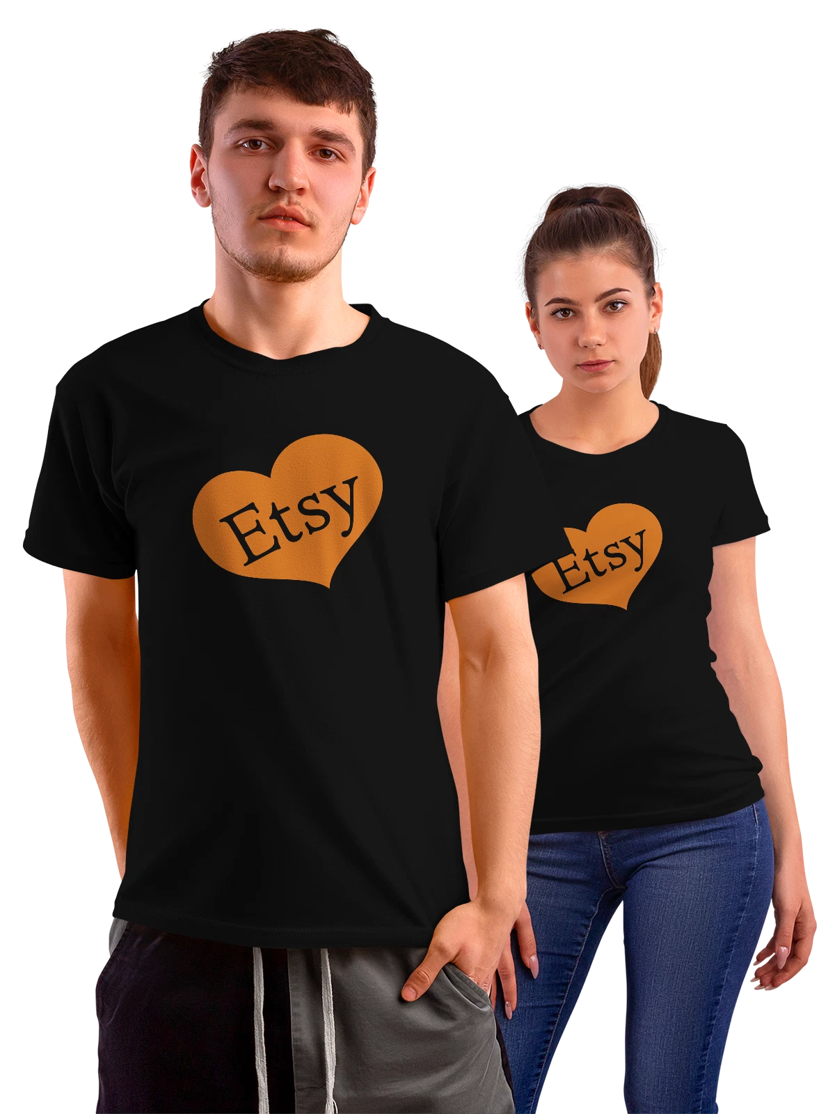 Футболка Etsy чёрная с принтом — современная айдентика — Чёрная, фото 1