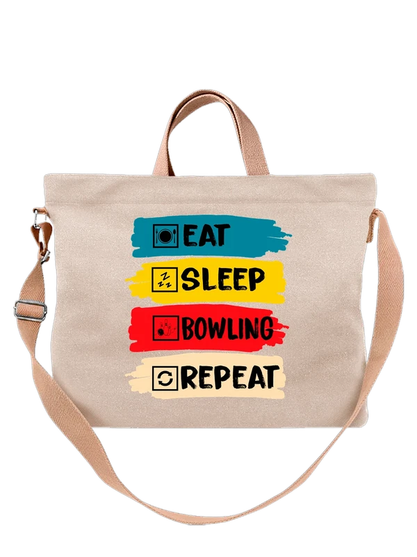 Сумка боулинг eat sleep bowling repeat — Белая, фото 1