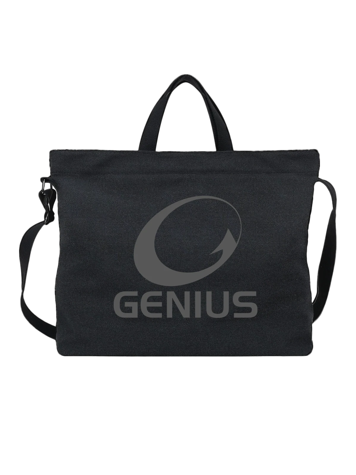 Сумка Genius чёрная с принтом — современная айдентика — Чёрная, фото 1