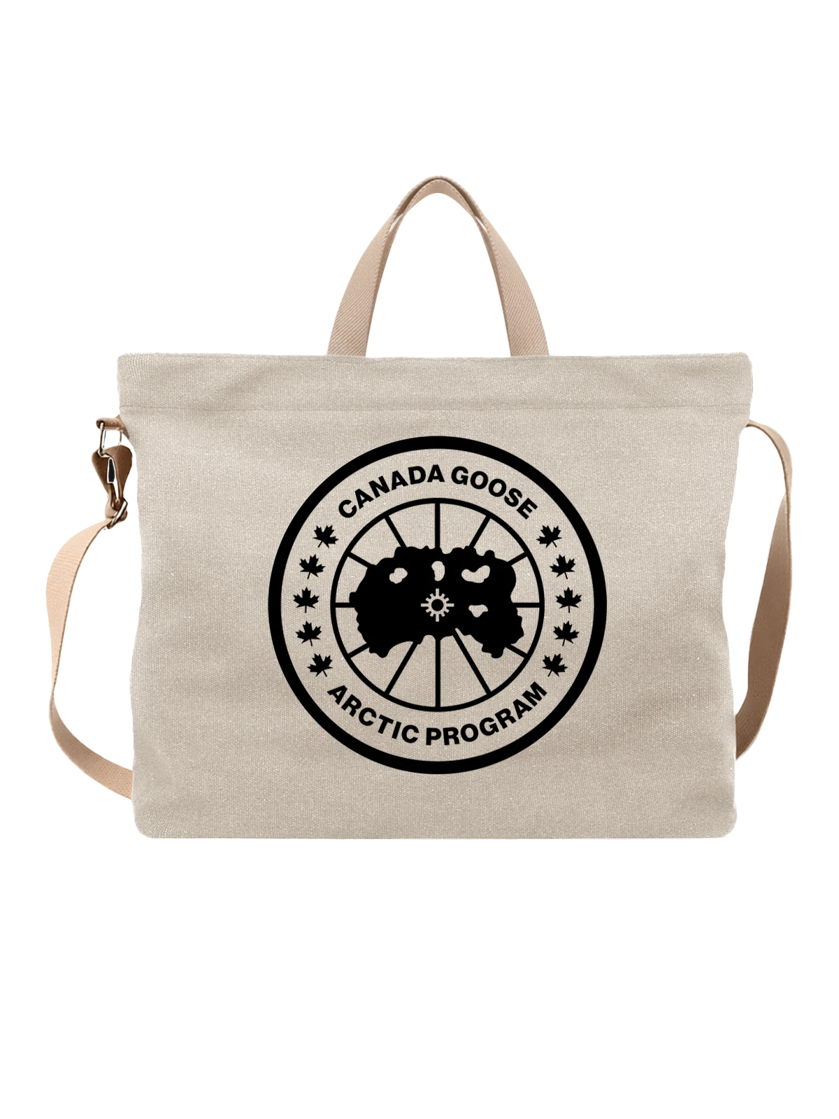 Сумка Canada Goose белая с принтом — монохромный принт — Белая, фото 1