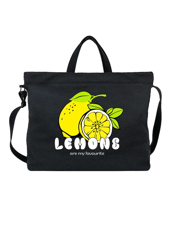 Сумка лимоны lemons — Чёрная, фото 1