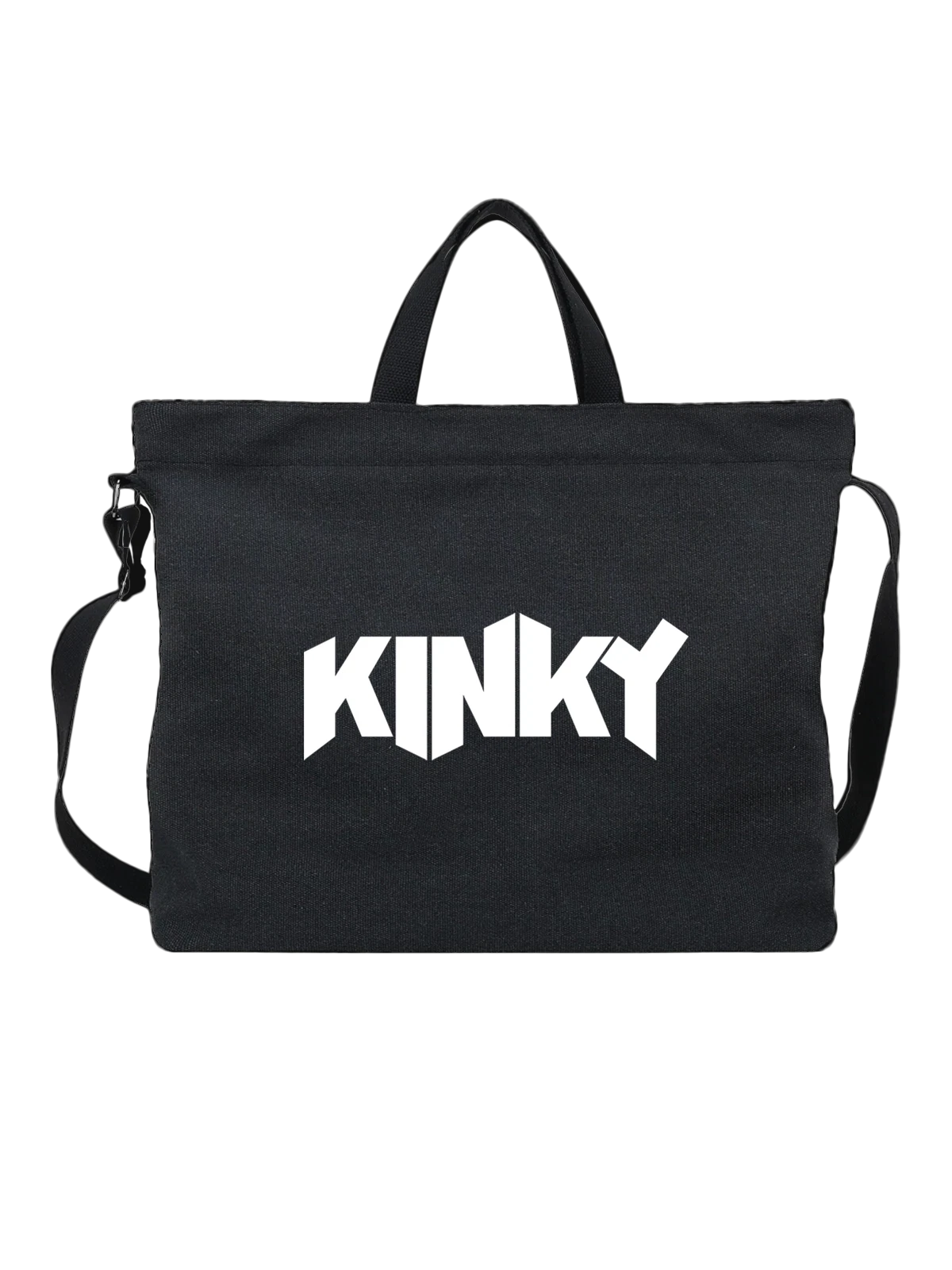 Сумка Kinky чёрная с принтом — современная айдентика — Чёрная, фото 1