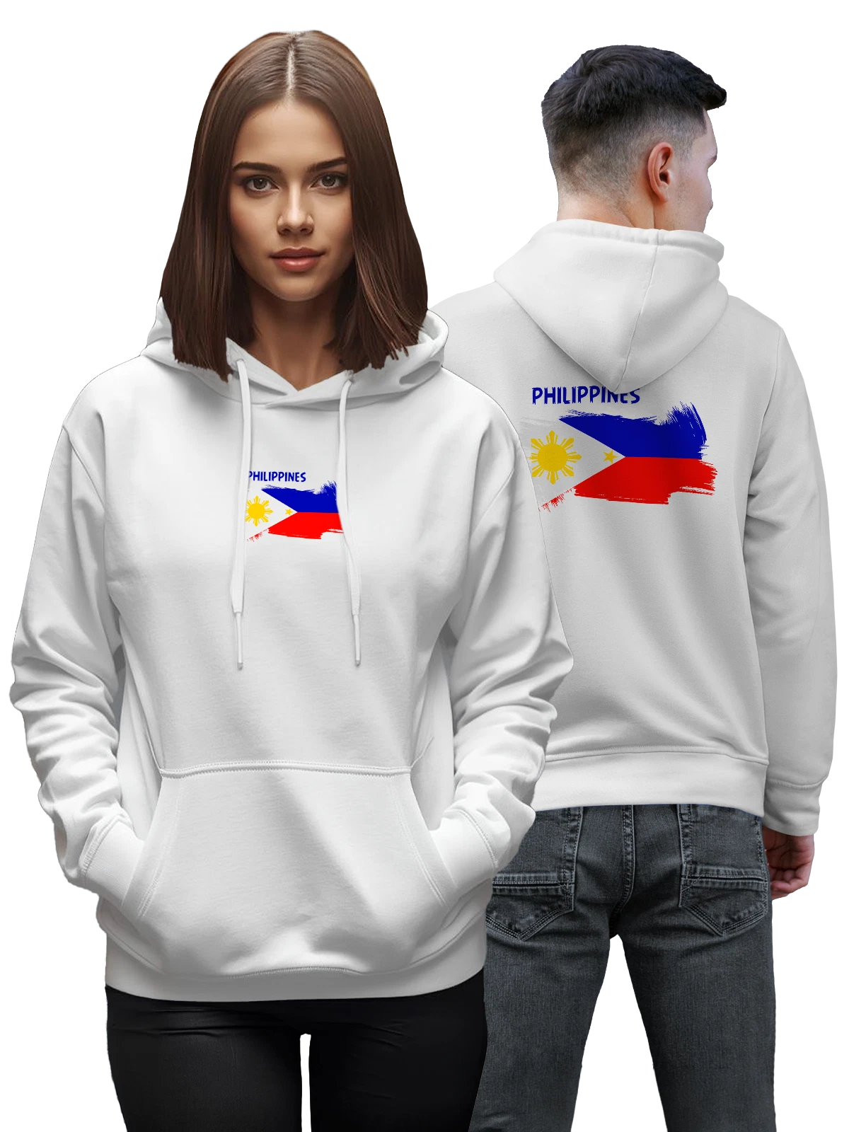Худи Флаг Филиппин Philippines белое с принтом — национальная символика — Белая, фото 1