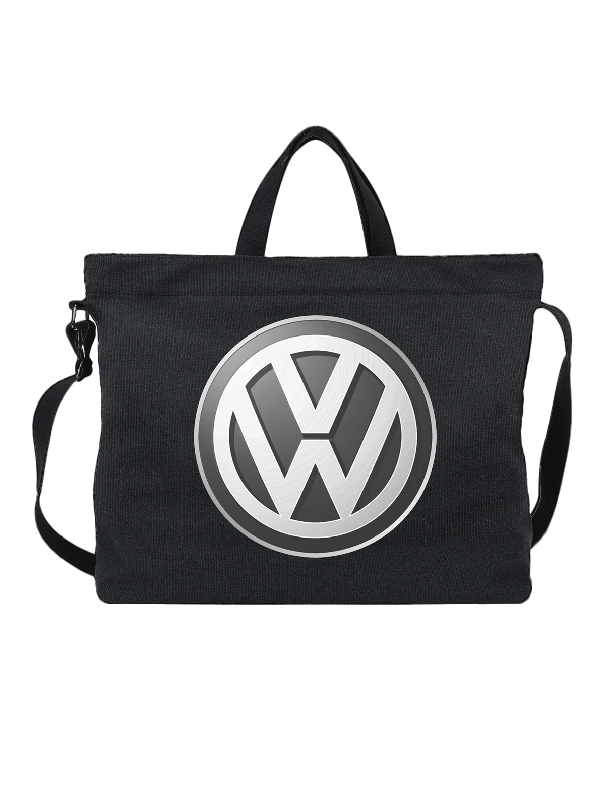 Сумка Volkswagen чёрная с принтом — классический логотип — Чёрная, фото 1