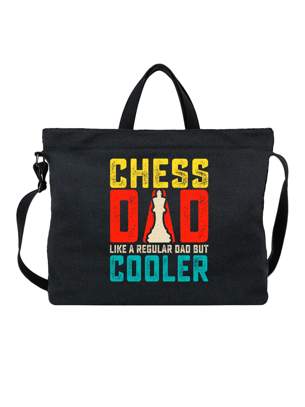 Сумка Шахматы chess dad чёрная с принтом — шахматист — Чёрная, фото 1