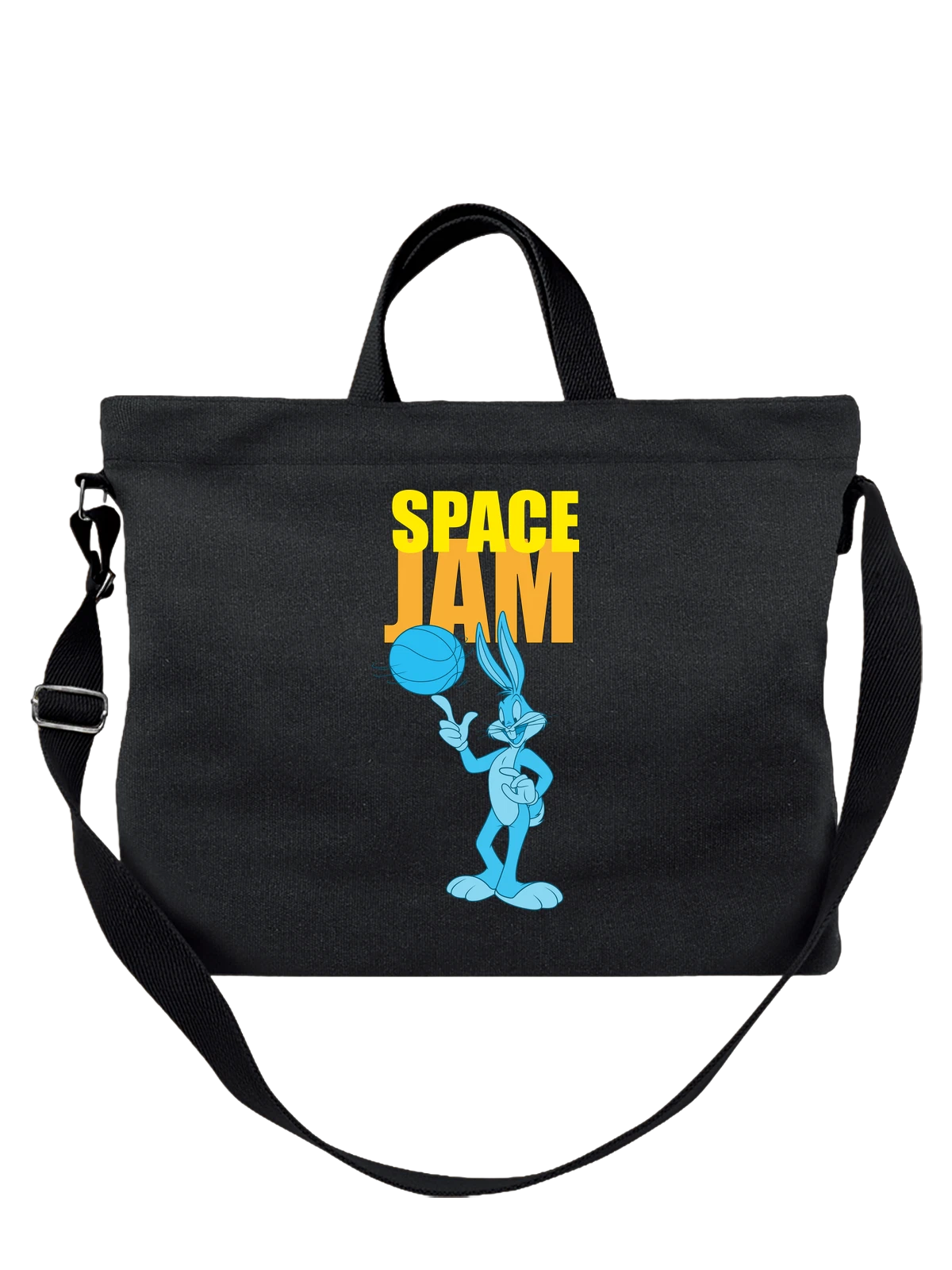 Сумка чёрная с принтом Багз Банни с баскетбольным мячом и JAM — Looney Tunes — Чёрная, фото 1