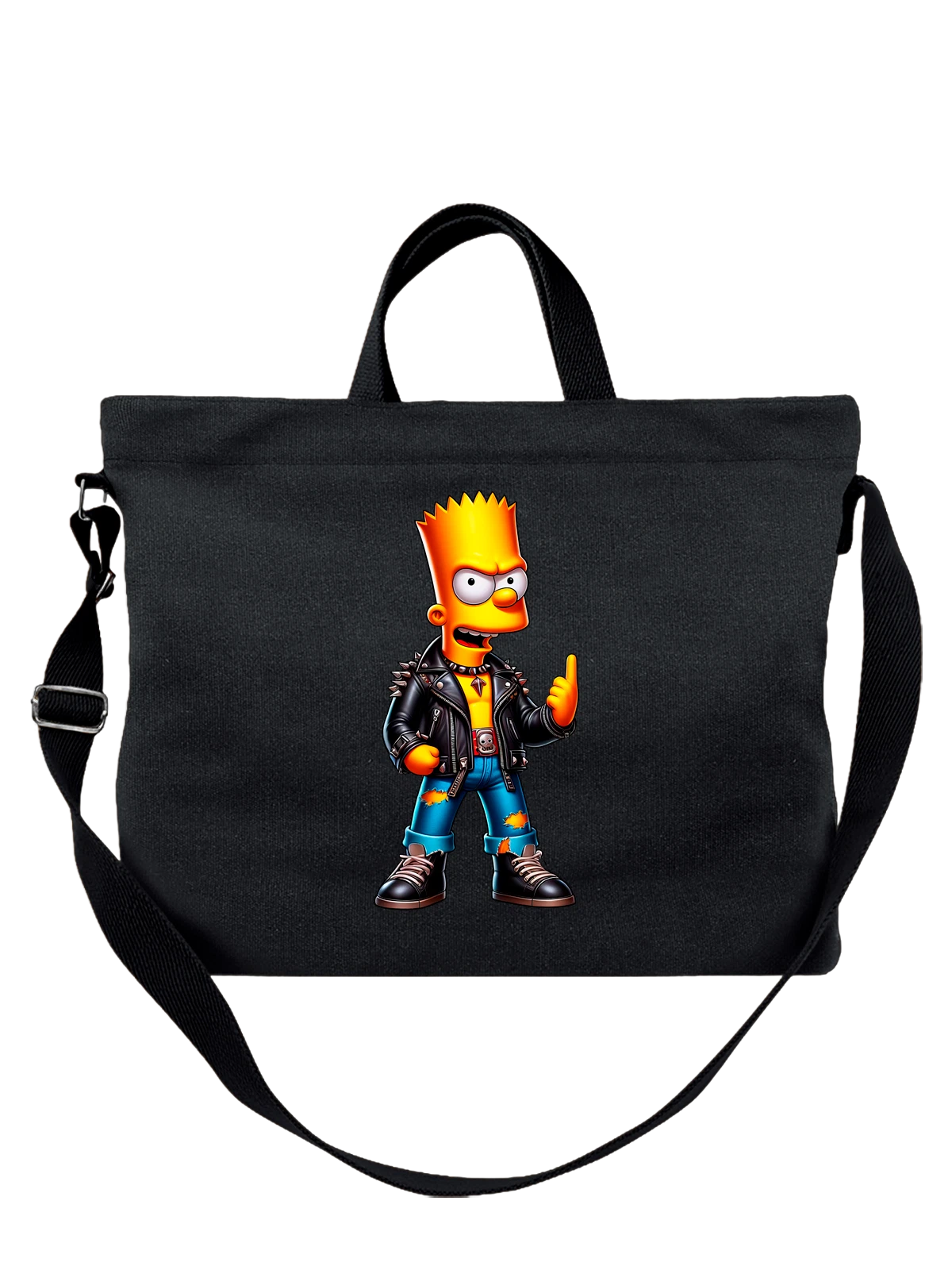 Сумка с Бартом Симпсоном Simpsons чёрная с принтом — подарок поклоннику — Чёрная, фото 1