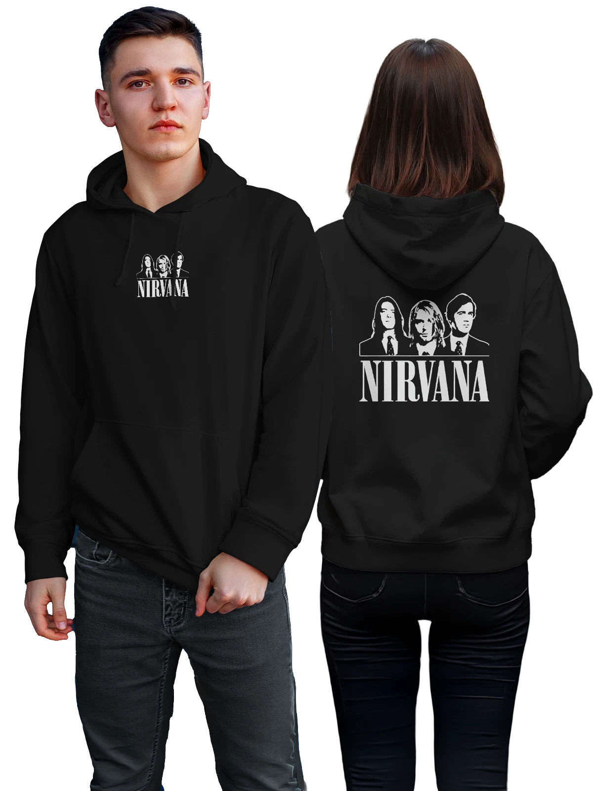 Худи Группа Nirvana Нирвана чёрное с принтом — grunge — Чёрная, фото 1