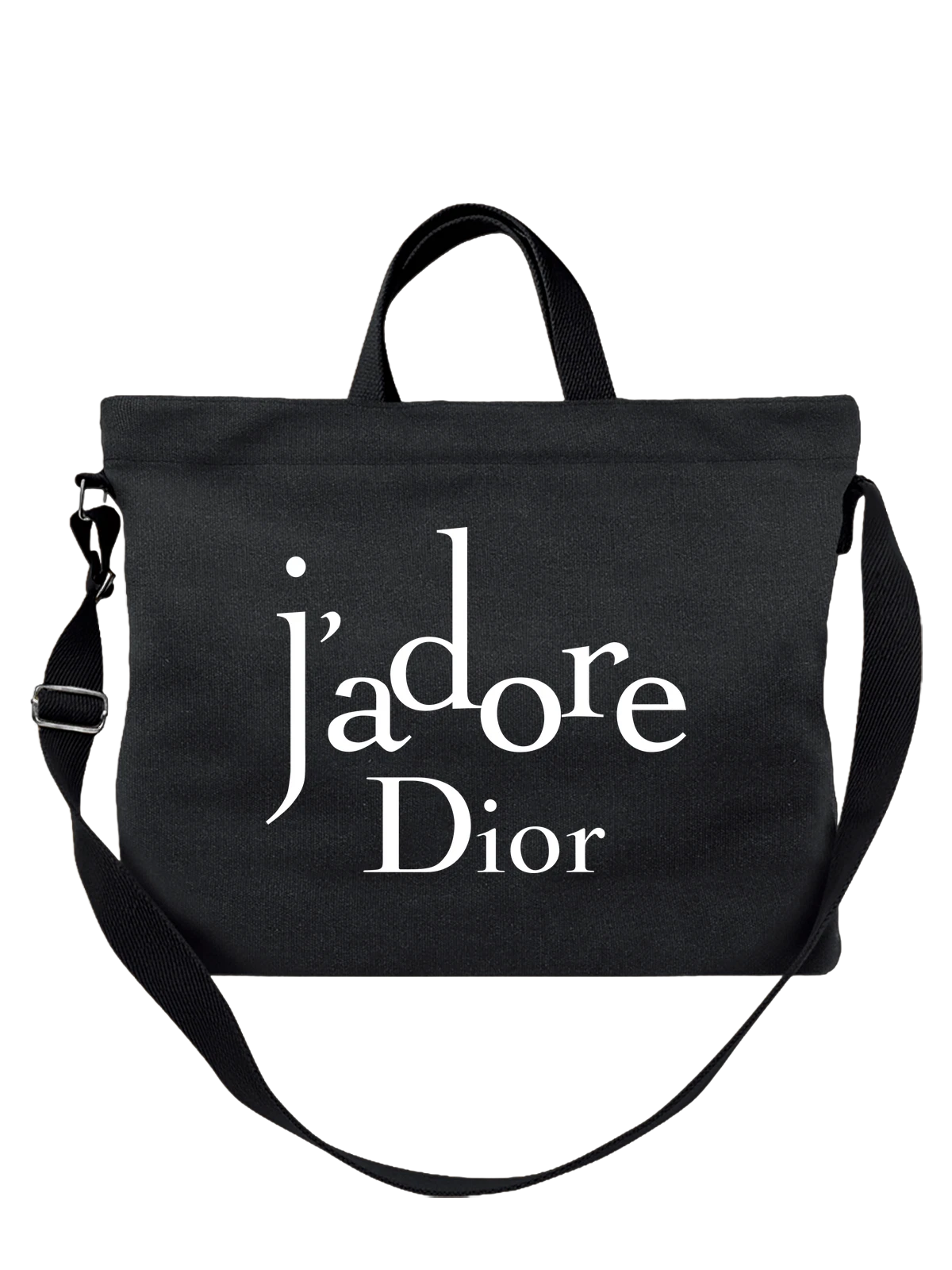 Сумка Dior чёрная с принтом — элегантная типографика — Чёрная, фото 1