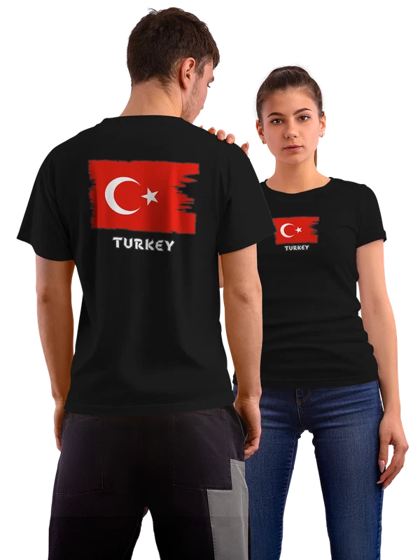 Футболка с флагом Турции Turkey — Чёрная, фото 1