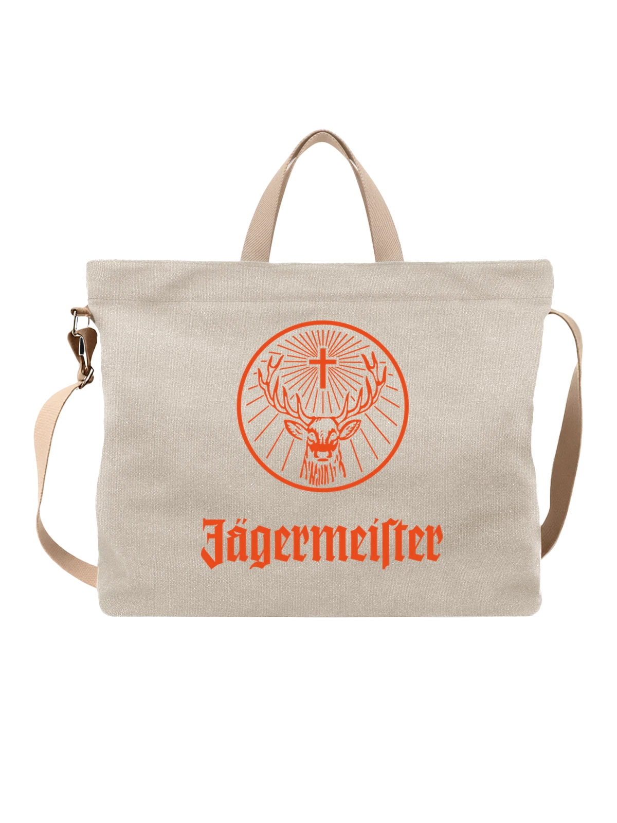 Сумка Jagermeister белая с принтом — одноцветный принт — Белая, фото 1