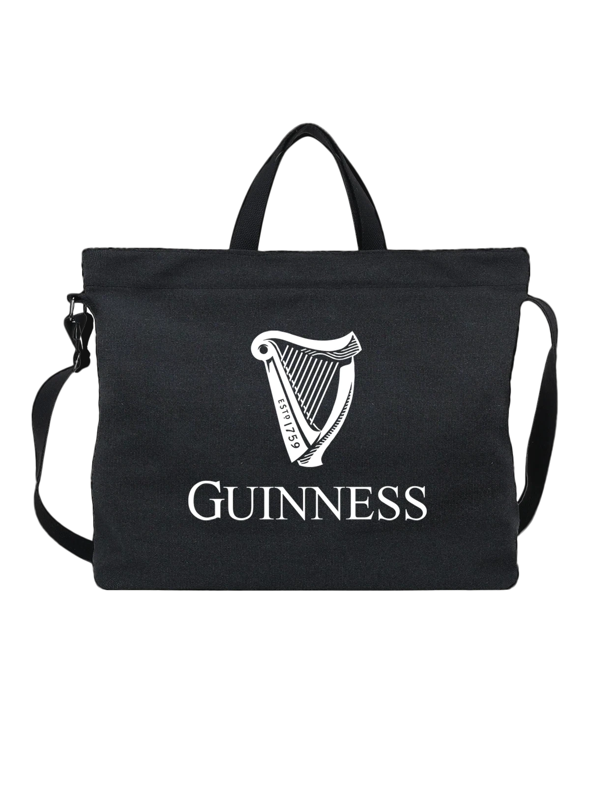 Сумка Guinness чёрная с принтом — барная тематика — Чёрная, фото 1