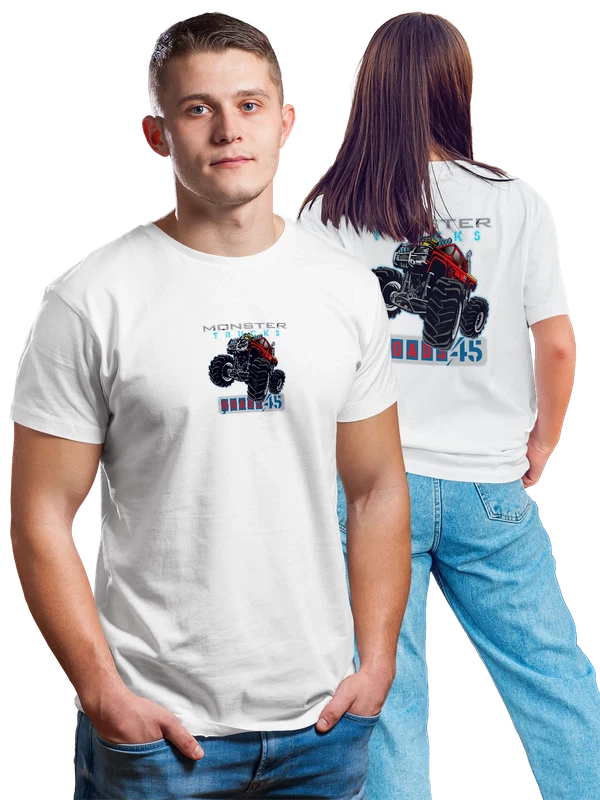 Футболка джип monster trucks — Белая, фото 1