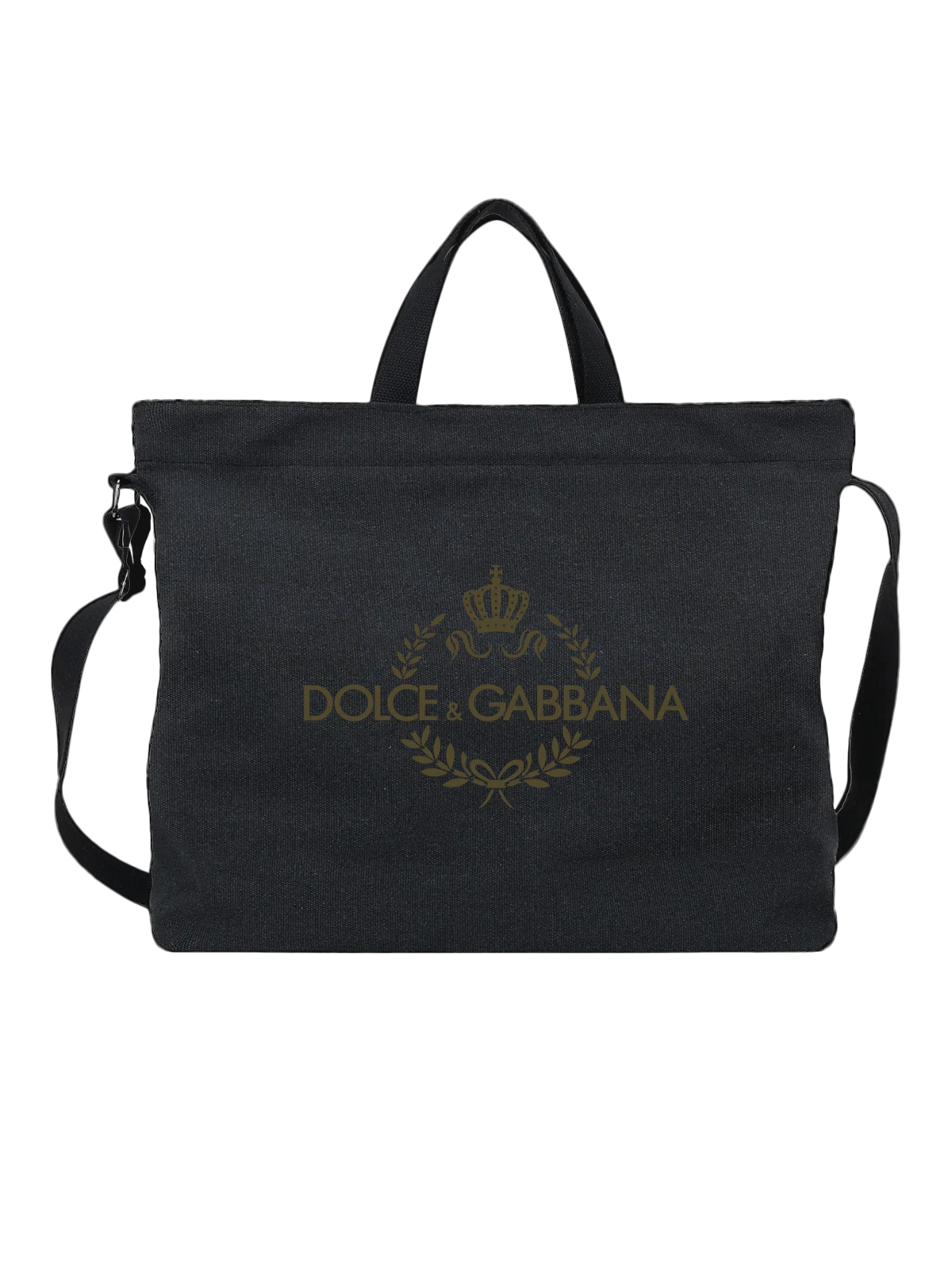 Сумка Dolce Gabbana чёрная с принтом — итальянский люксовый логотип — Чёрная, фото 1