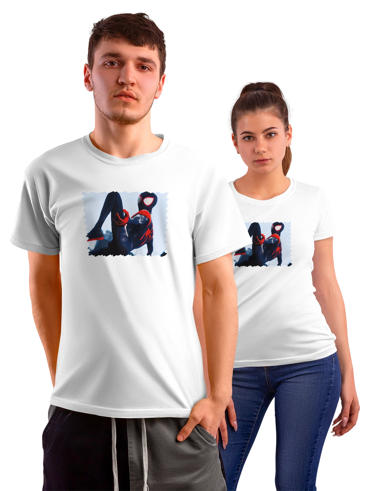Футболка Игра Miles Morales Superhero белая с принтом — консольная игра — Белая, фото 1