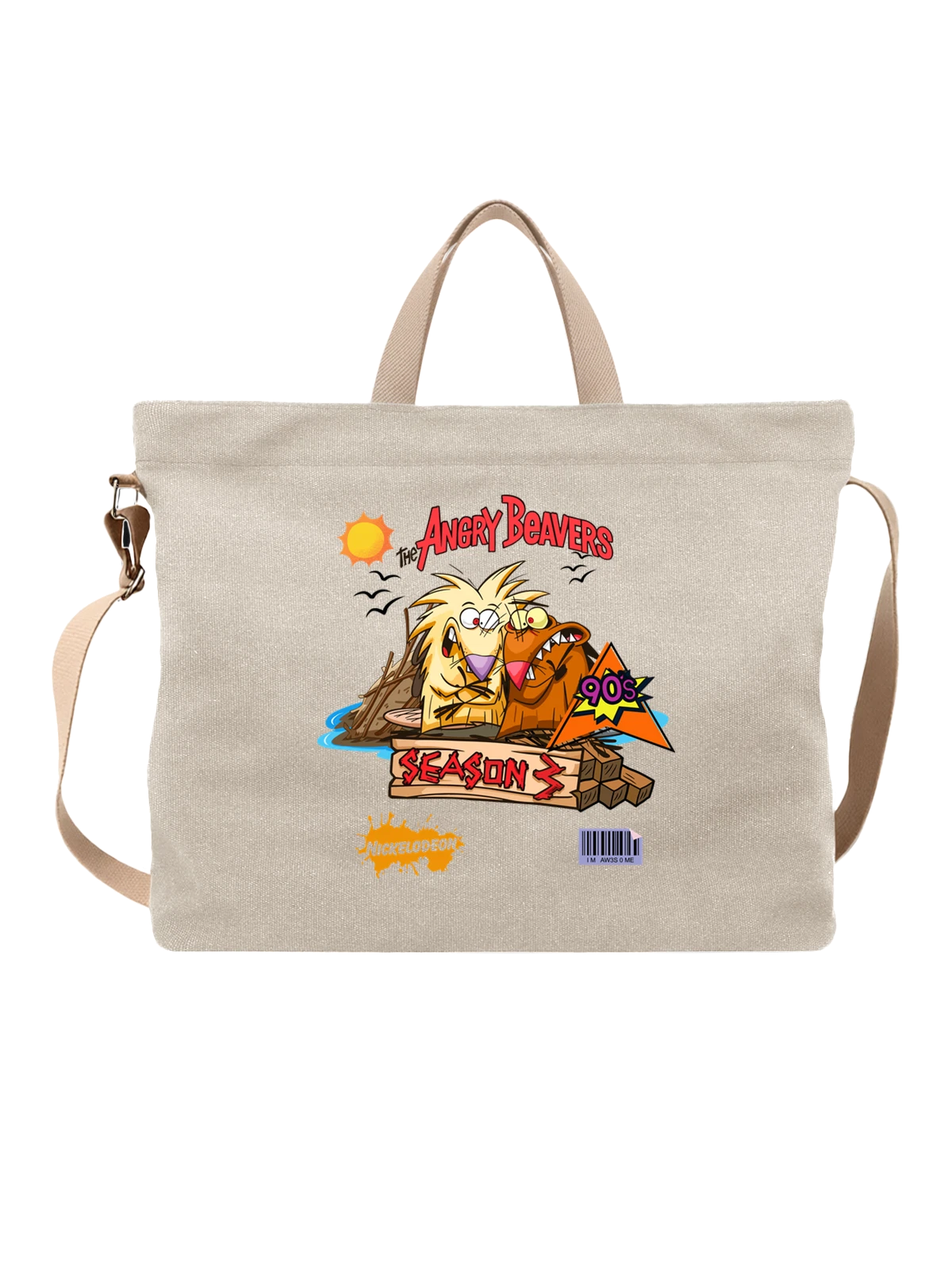 Сумка Angry Beavers бобры из 90 х Nickelodeon белая с принтом — сезон — Белая, фото 1