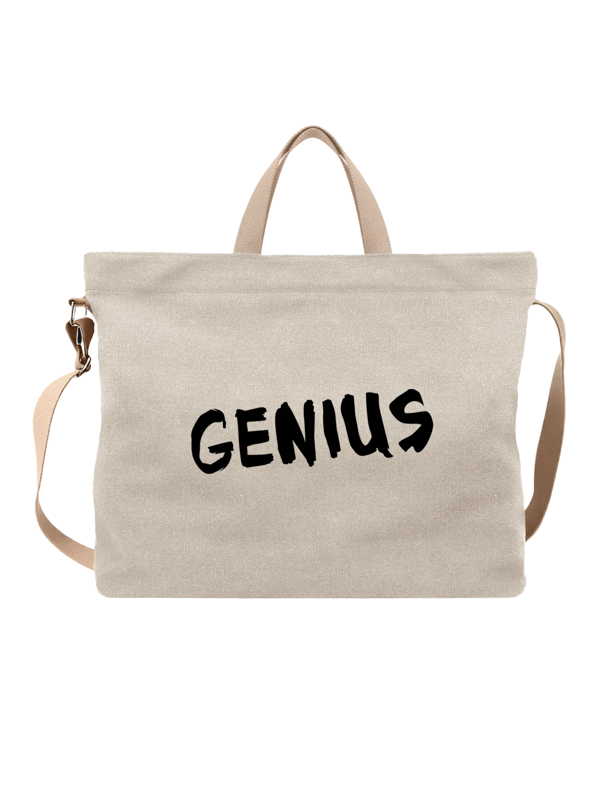Сумка Genius белая с принтом — современная айдентика — Белая, фото 1