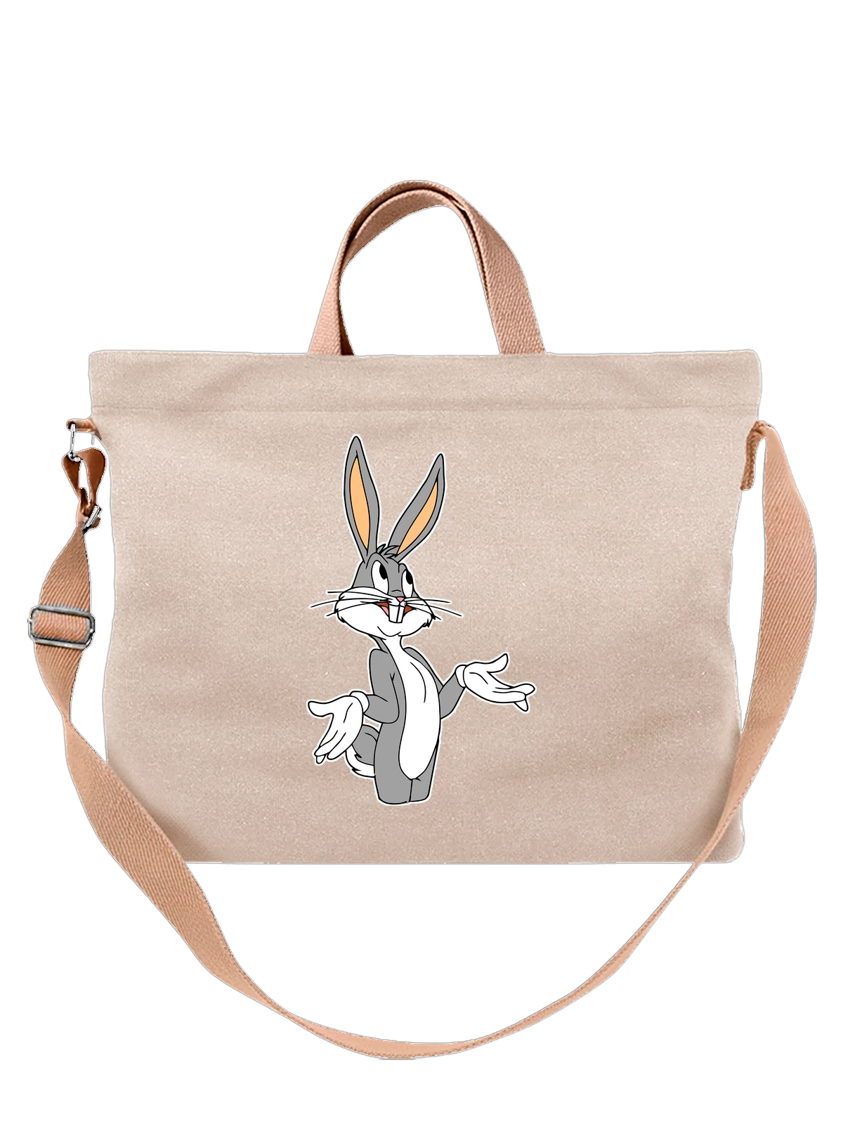 Сумка Багз банни белая с принтом — мультяшный персонаж — Белая, фото 1