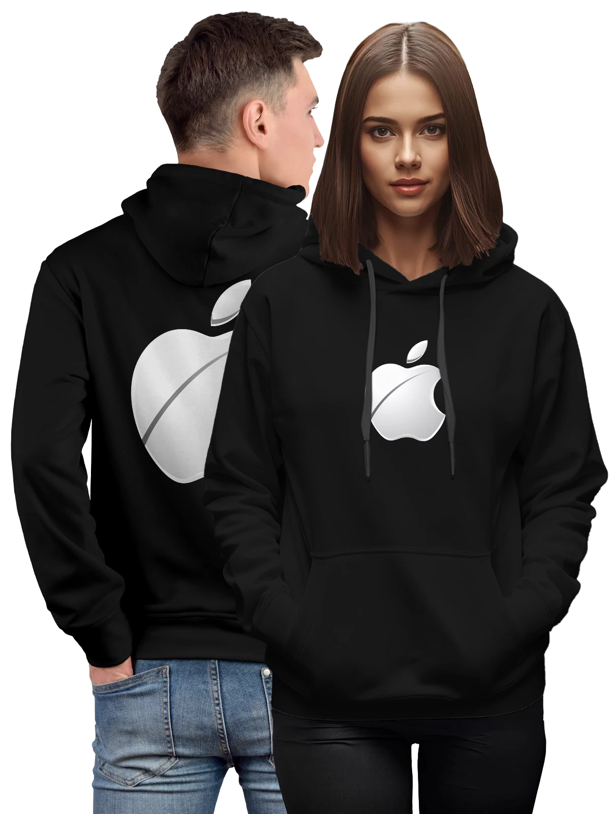 Худи Apple чёрное с принтом — технологическая эмблема — Чёрная, фото 1