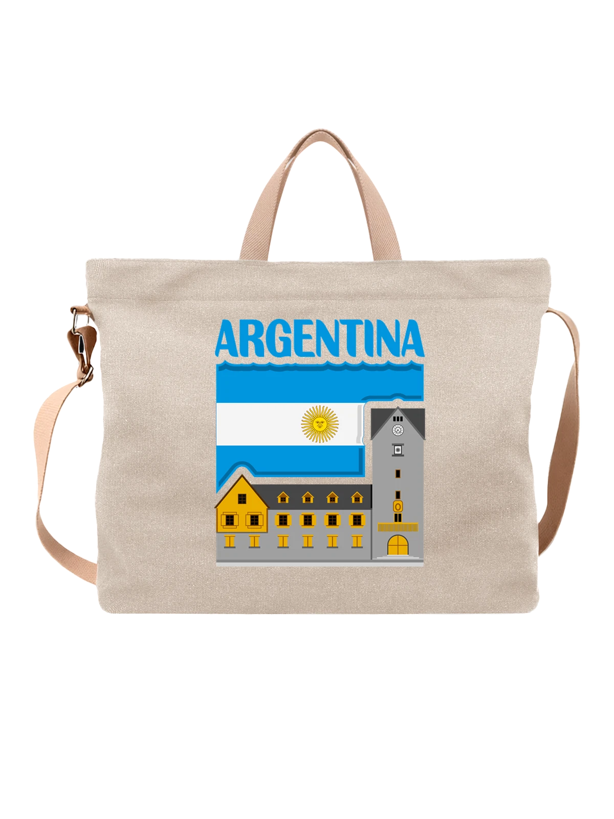Сумка с флагом Аргентины Argentina белая с принтом — национальная символика — Белая, фото 1