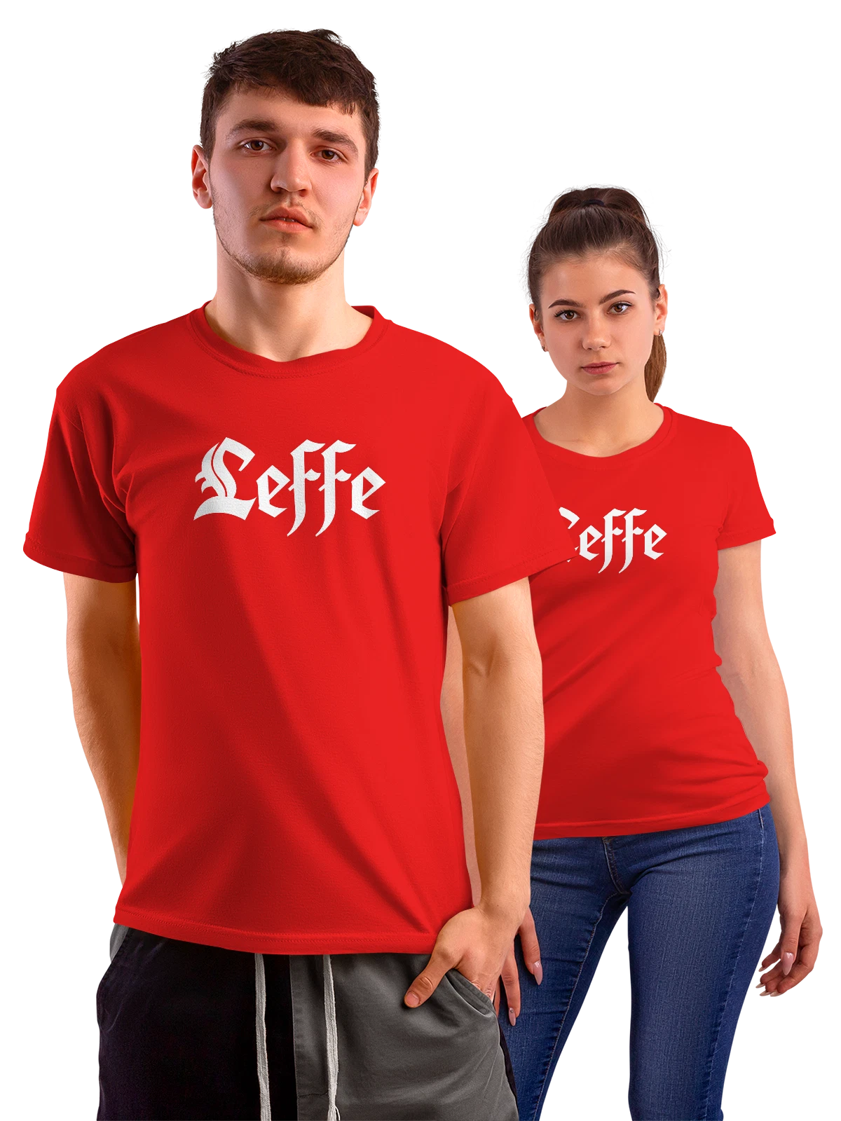 Футболка Leffe красная с принтом — принт для бармена — Красная, фото 1