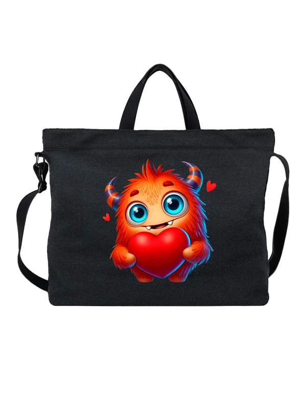 Сумка монстр с сердцем — Чёрная, фото 1
