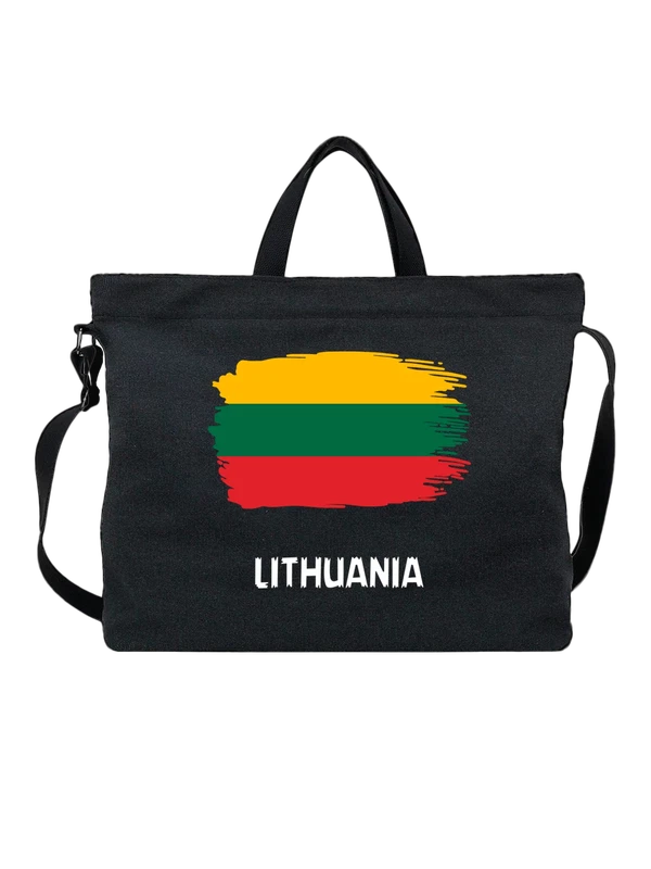 Сумка с флагом Литва Lithania — Чёрная, фото 1