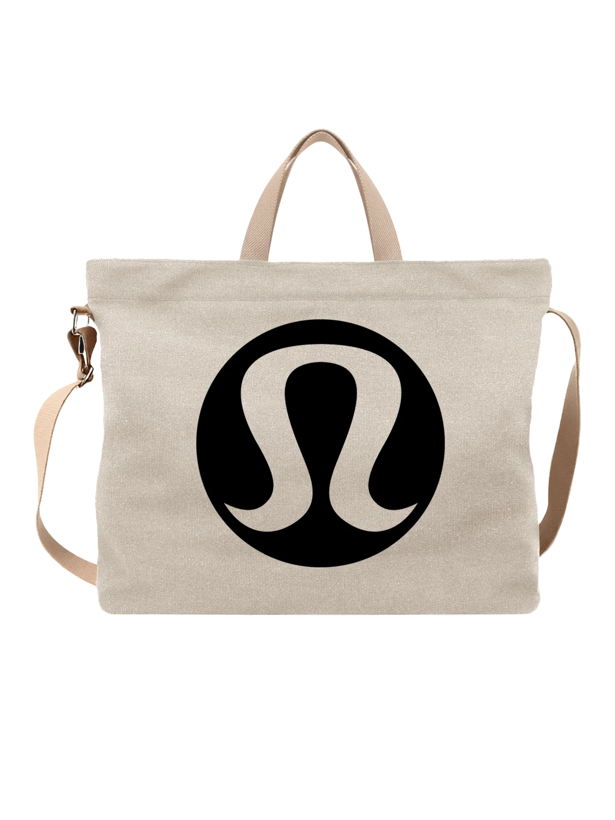 Сумка Lululemon белая с принтом — современная айдентика — Белая, фото 1