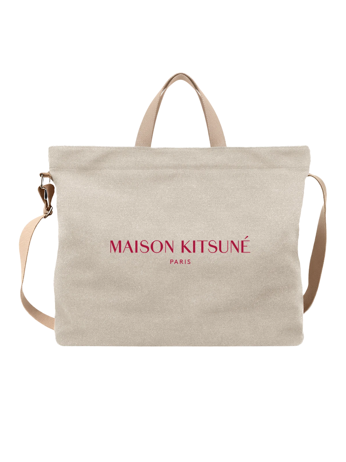 Сумка Maison Kitsune белая с принтом — парижский стиль — Белая, фото 1