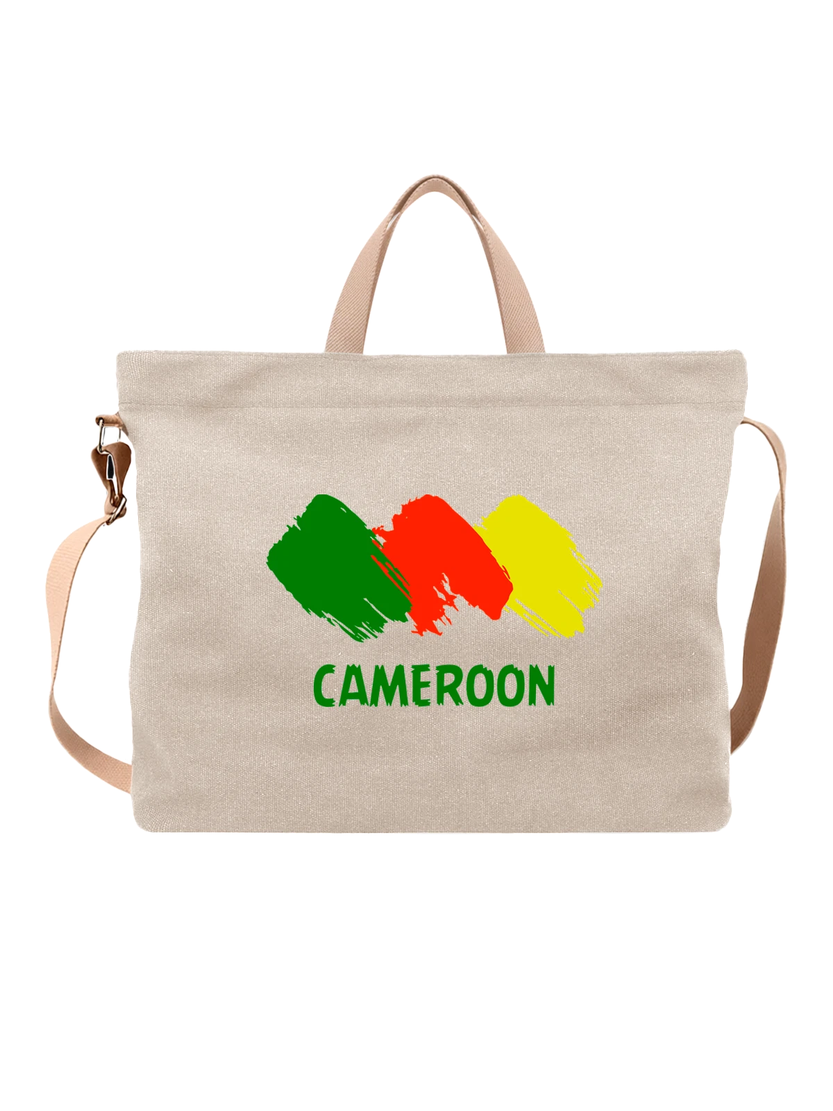 Сумка Флаг Камеруна Cameroon белая с принтом — национальная символика — Белая, фото 1