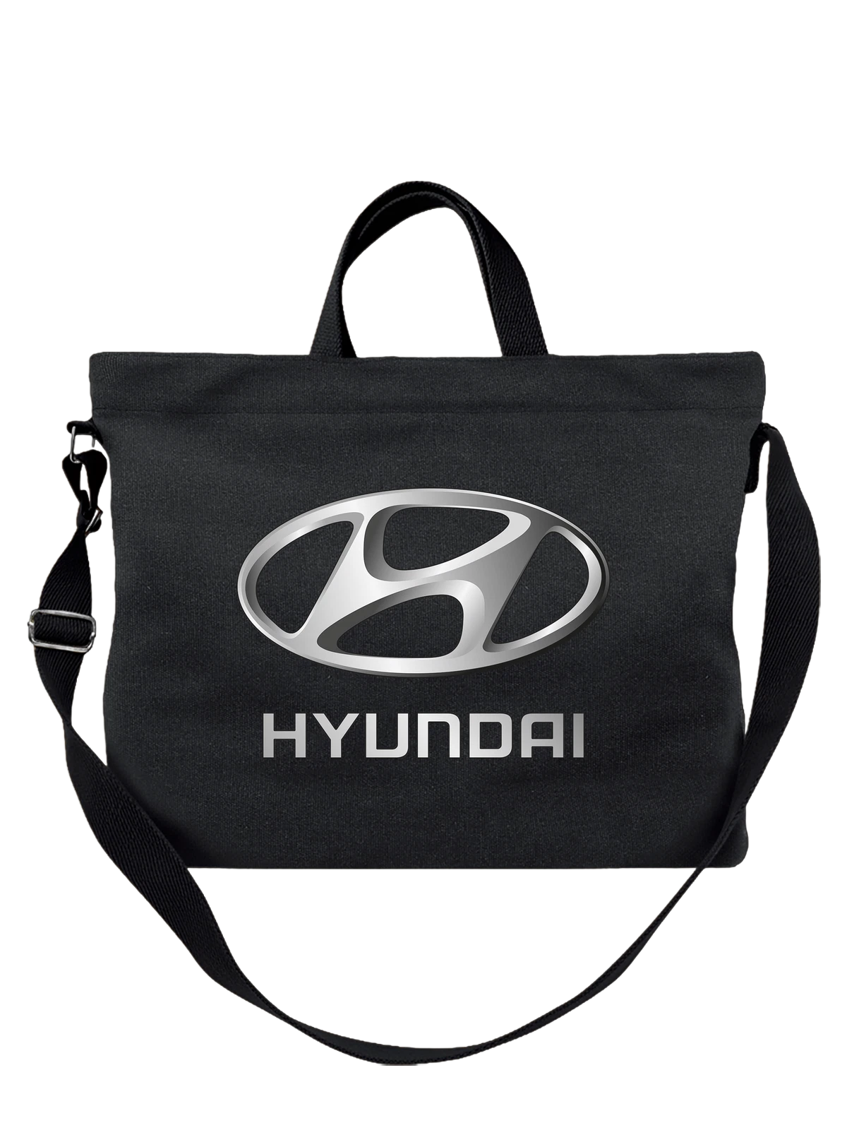 Сумка Hyundai чёрная с принтом — минималистичная композиция — Чёрная, фото 1