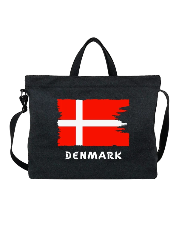 Сумка с флагом Дании Denmark — Чёрная, фото 1