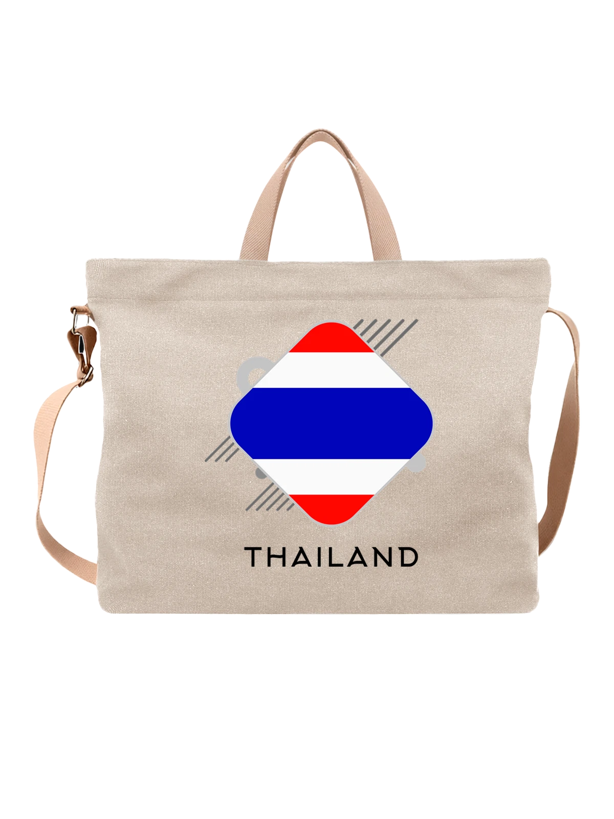 Сумка Флаг Таиланда Thailand белая с принтом — национальная символика — Белая, фото 1