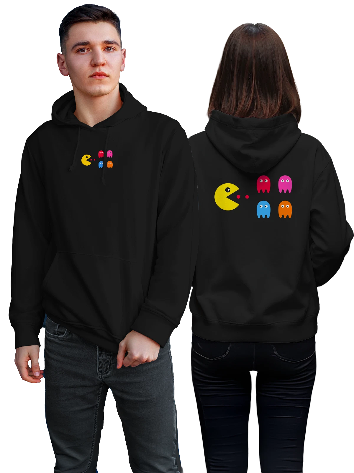 Худи Пакман pac man чёрное с принтом — фанатский принт — Чёрная, фото 1