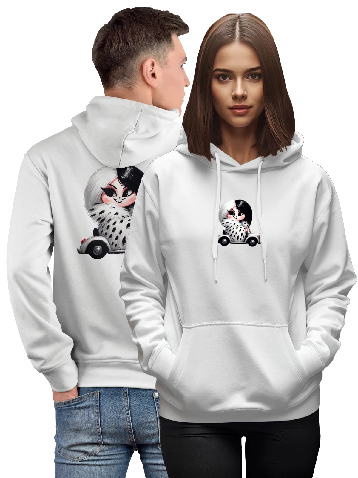 Худи с Круэллой де Виль 101 далматинец Dalmatians белое с принтом — кинология — Белая, фото 1