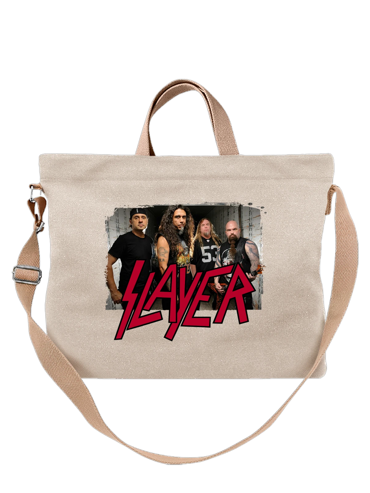 Сумка Slayer Слеер белая с принтом — футболка подростку — Белая, фото 1