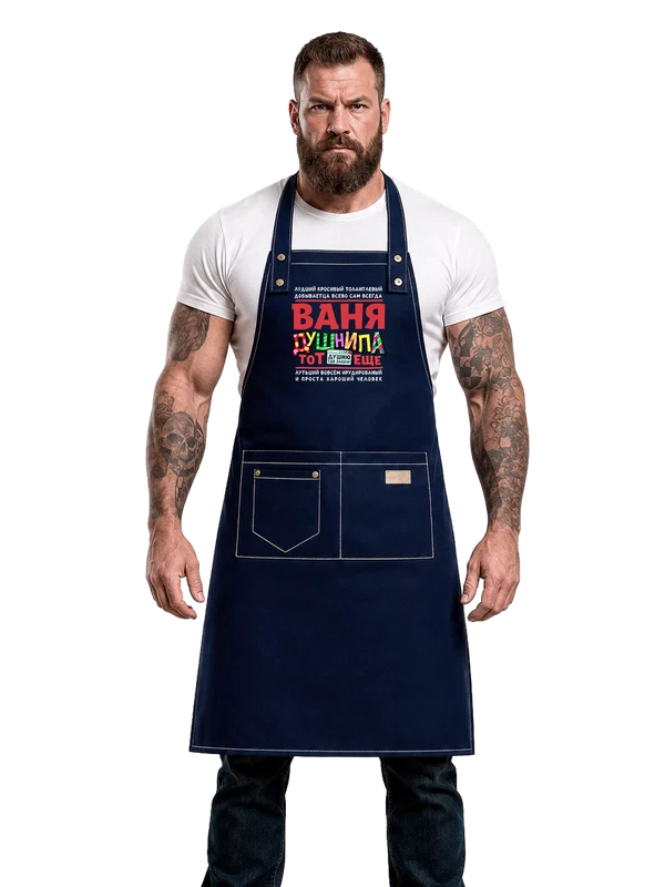 Фартук с именем Иван — Синяя, фото 1