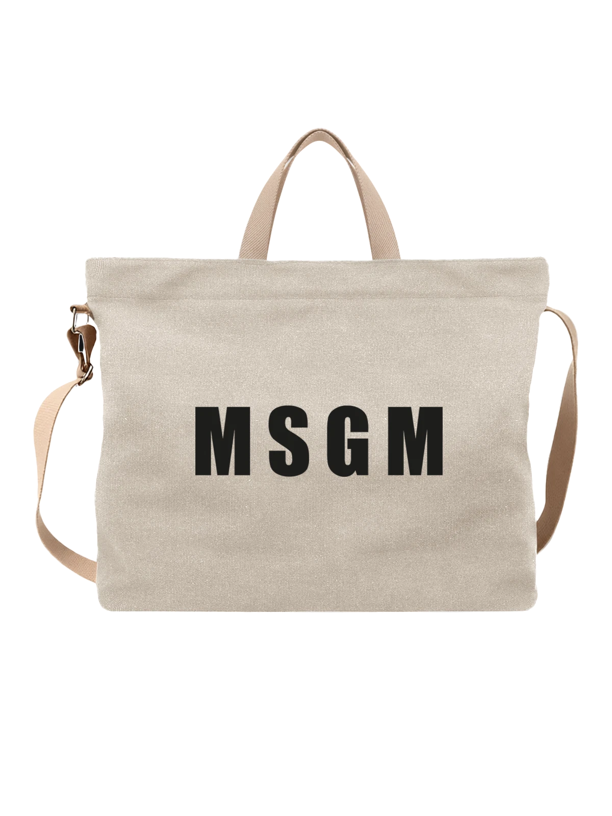 Сумка MSGM белая с принтом — современная типографика — Белая, фото 1