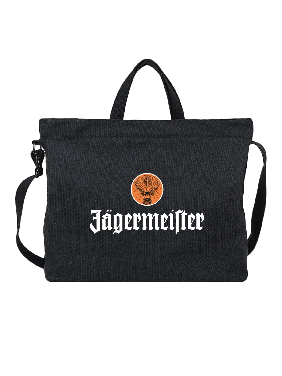 Сумка Jagermeister чёрная с принтом — травяной напиток — Чёрная, фото 1