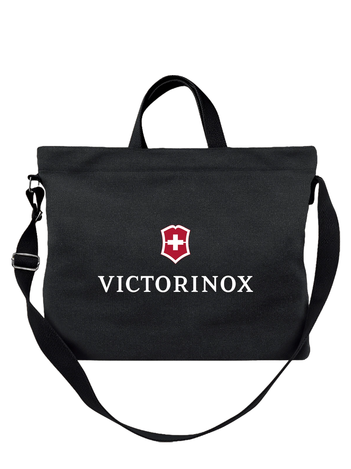 Сумка Victorinox чёрная с принтом — складные ножи и часы — Чёрная, фото 1