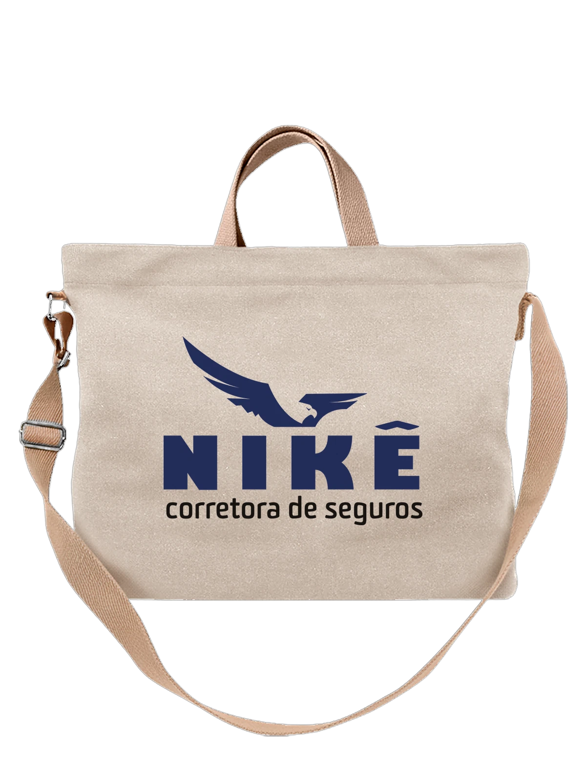 Сумка Nike белая с принтом — черная португальская строка — Белая, фото 1
