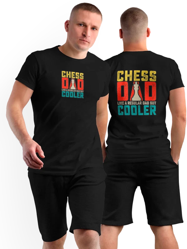 Футболка шахматы chess dad — Чёрная, фото 1