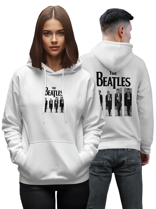 Худи The Beatles на городской улице — Белая, фото 1